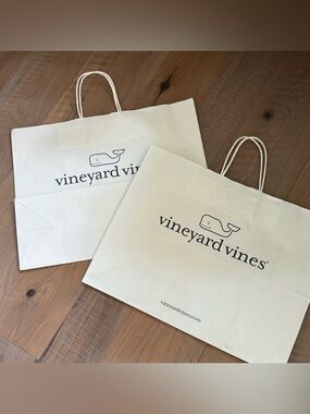 LOT Bundle Vineyard Vines Whale Paper Tote Gift Shopping Bag 16 x 12 x 6